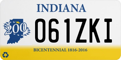 IN license plate 061ZKI