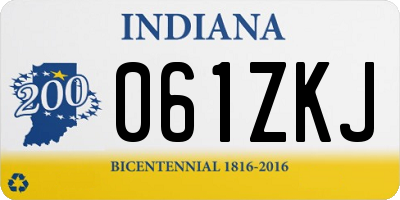 IN license plate 061ZKJ