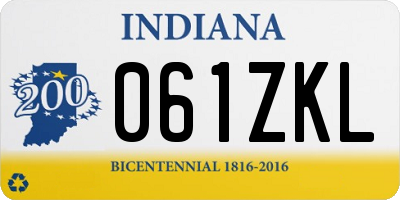 IN license plate 061ZKL
