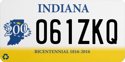 IN license plate 061ZKQ