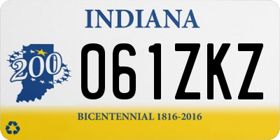 IN license plate 061ZKZ
