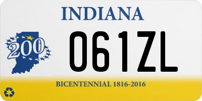 IN license plate 061ZL