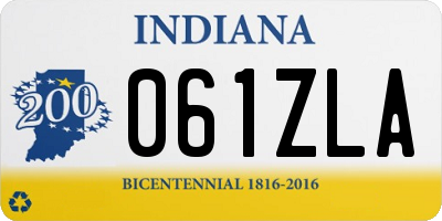 IN license plate 061ZLA