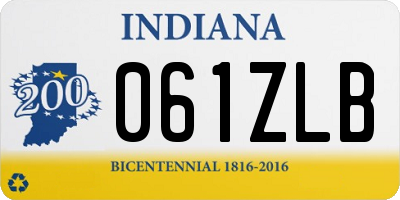 IN license plate 061ZLB