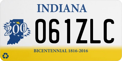 IN license plate 061ZLC