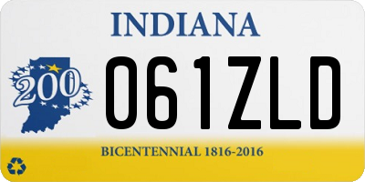 IN license plate 061ZLD