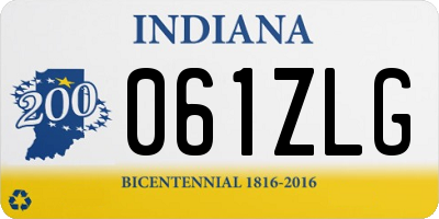 IN license plate 061ZLG