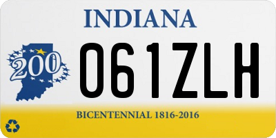 IN license plate 061ZLH