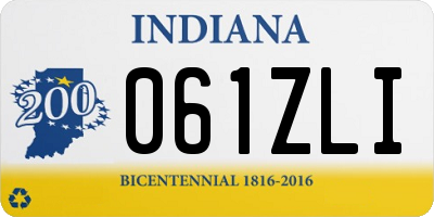 IN license plate 061ZLI