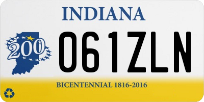 IN license plate 061ZLN