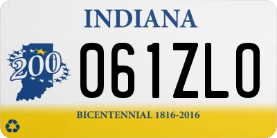 IN license plate 061ZLO