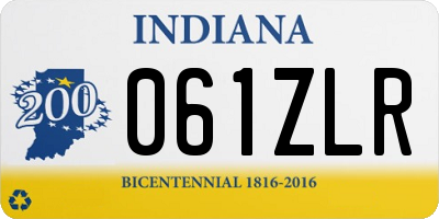 IN license plate 061ZLR