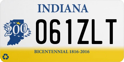IN license plate 061ZLT