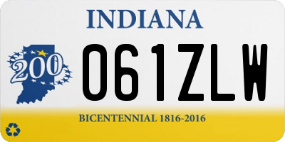 IN license plate 061ZLW