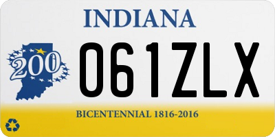 IN license plate 061ZLX