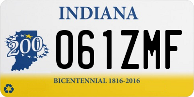 IN license plate 061ZMF