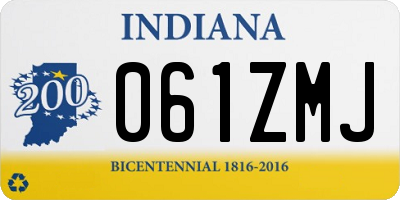 IN license plate 061ZMJ