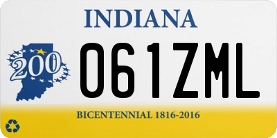 IN license plate 061ZML