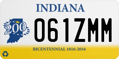 IN license plate 061ZMM