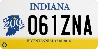 IN license plate 061ZNA