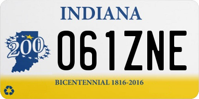 IN license plate 061ZNE