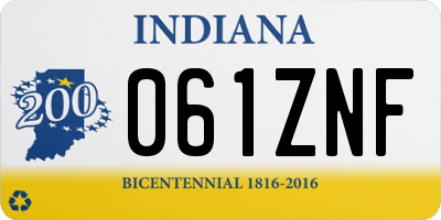 IN license plate 061ZNF