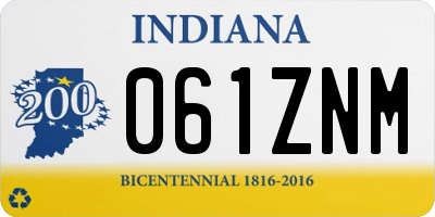 IN license plate 061ZNM
