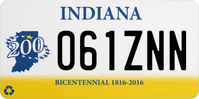 IN license plate 061ZNN