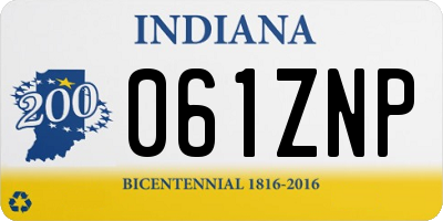 IN license plate 061ZNP