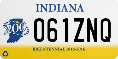 IN license plate 061ZNQ