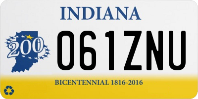 IN license plate 061ZNU