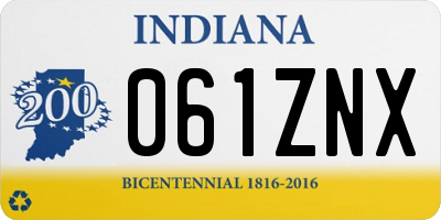 IN license plate 061ZNX
