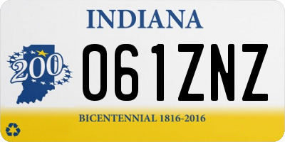 IN license plate 061ZNZ