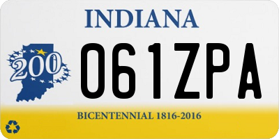IN license plate 061ZPA