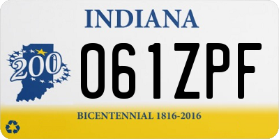 IN license plate 061ZPF
