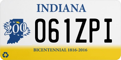 IN license plate 061ZPI
