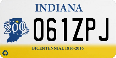 IN license plate 061ZPJ