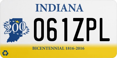 IN license plate 061ZPL