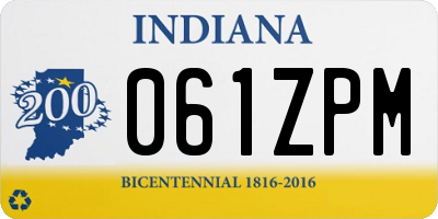 IN license plate 061ZPM