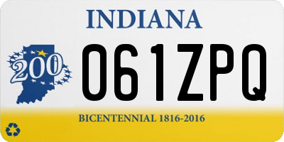IN license plate 061ZPQ