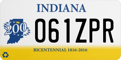 IN license plate 061ZPR
