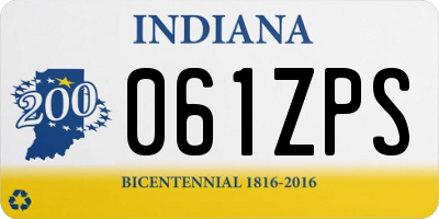 IN license plate 061ZPS