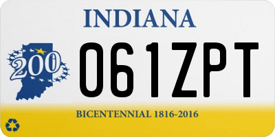 IN license plate 061ZPT