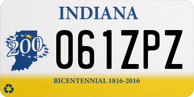 IN license plate 061ZPZ