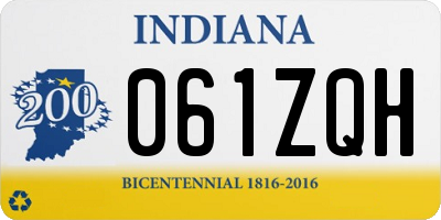 IN license plate 061ZQH