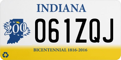 IN license plate 061ZQJ