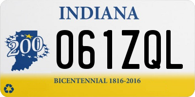 IN license plate 061ZQL