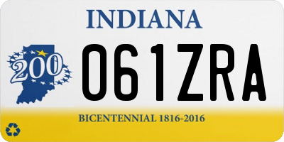 IN license plate 061ZRA
