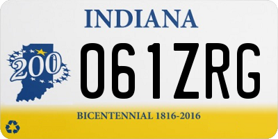 IN license plate 061ZRG