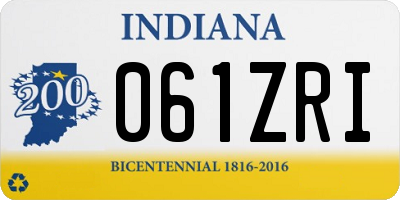 IN license plate 061ZRI